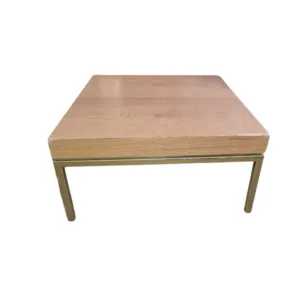 Mesas Para Centro Dorada y Madera Cuadrada