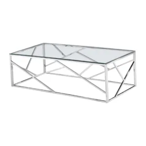 Mesas Rectangular de Cromo y Vidrio