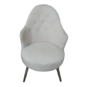 Poltronas Ovalada Blanca Patas Cromadas