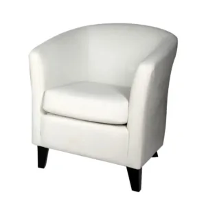 Poltronas Ovalada Blanca Patas Negras