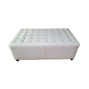 Puffs Rectangulares Capitoneado Blanco